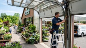 Commercial overhead door repair for garden centers